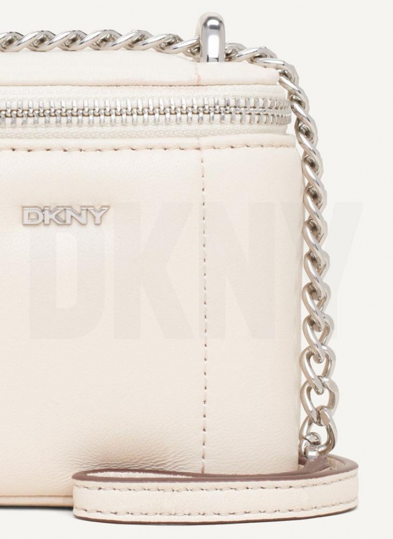 DKNY Seva Mini Box Women's Crossbody Bags White / Silver | Ireland_D1793