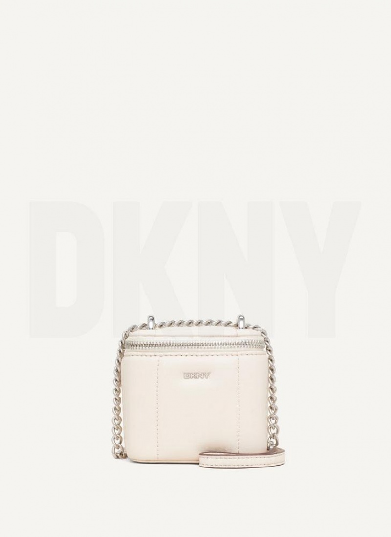 DKNY Seva Mini Box Women\'s Crossbody Bags White / Silver | Ireland_D1793