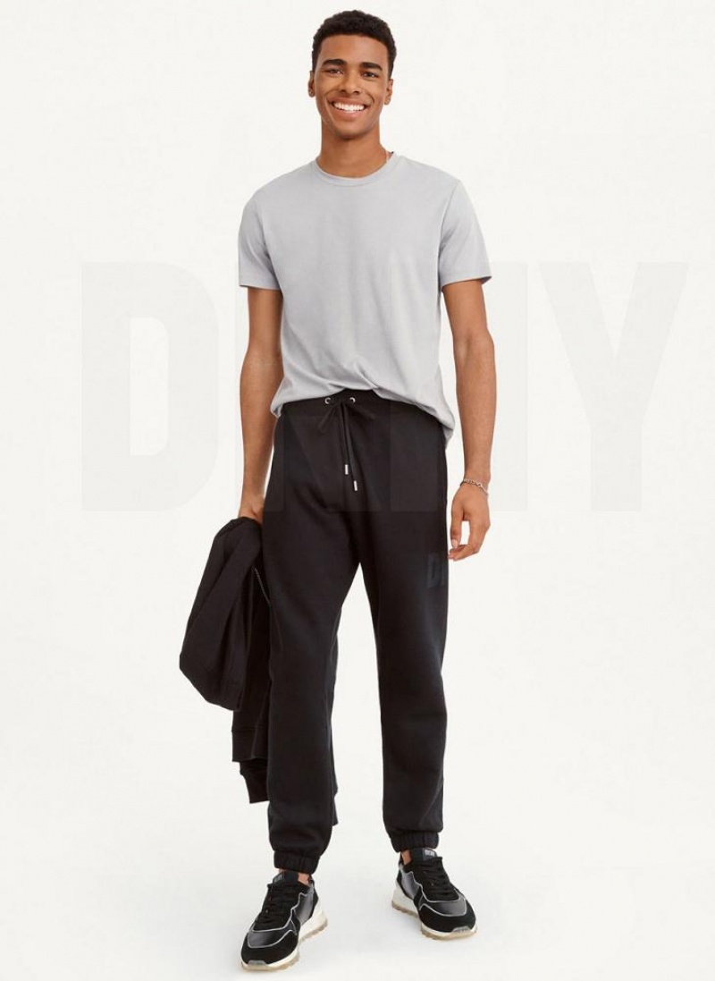 DKNY Shadow Logo Men's Joggers Black | Ireland_D0483