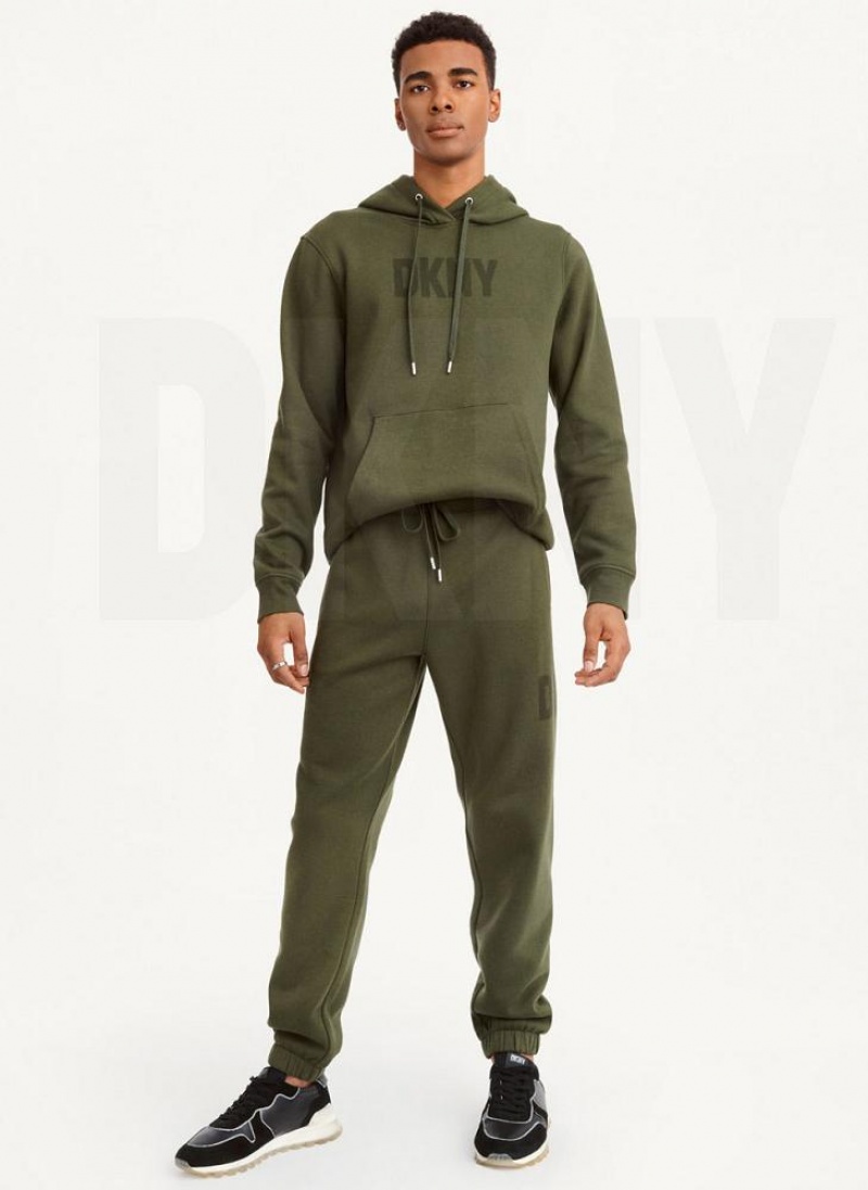 DKNY Shadow Logo Men's Joggers Olive | Ireland_D0909