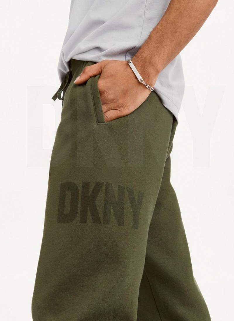 DKNY Shadow Logo Men's Joggers Olive | Ireland_D0909