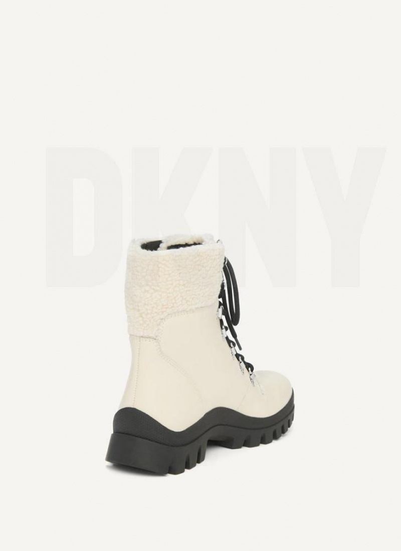 DKNY Shearling Ski Women's Boots Beige | Ireland_D1024