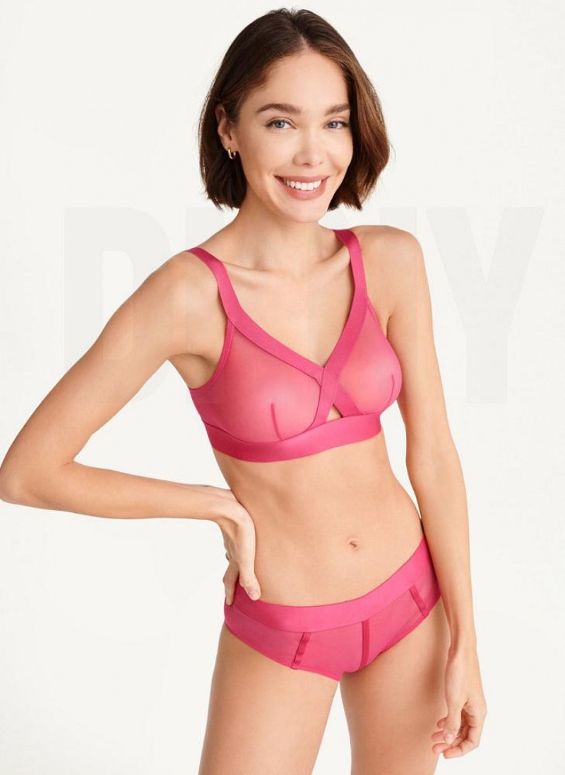 DKNY Sheers Triangle Women's Bras Pink | Ireland_D1867