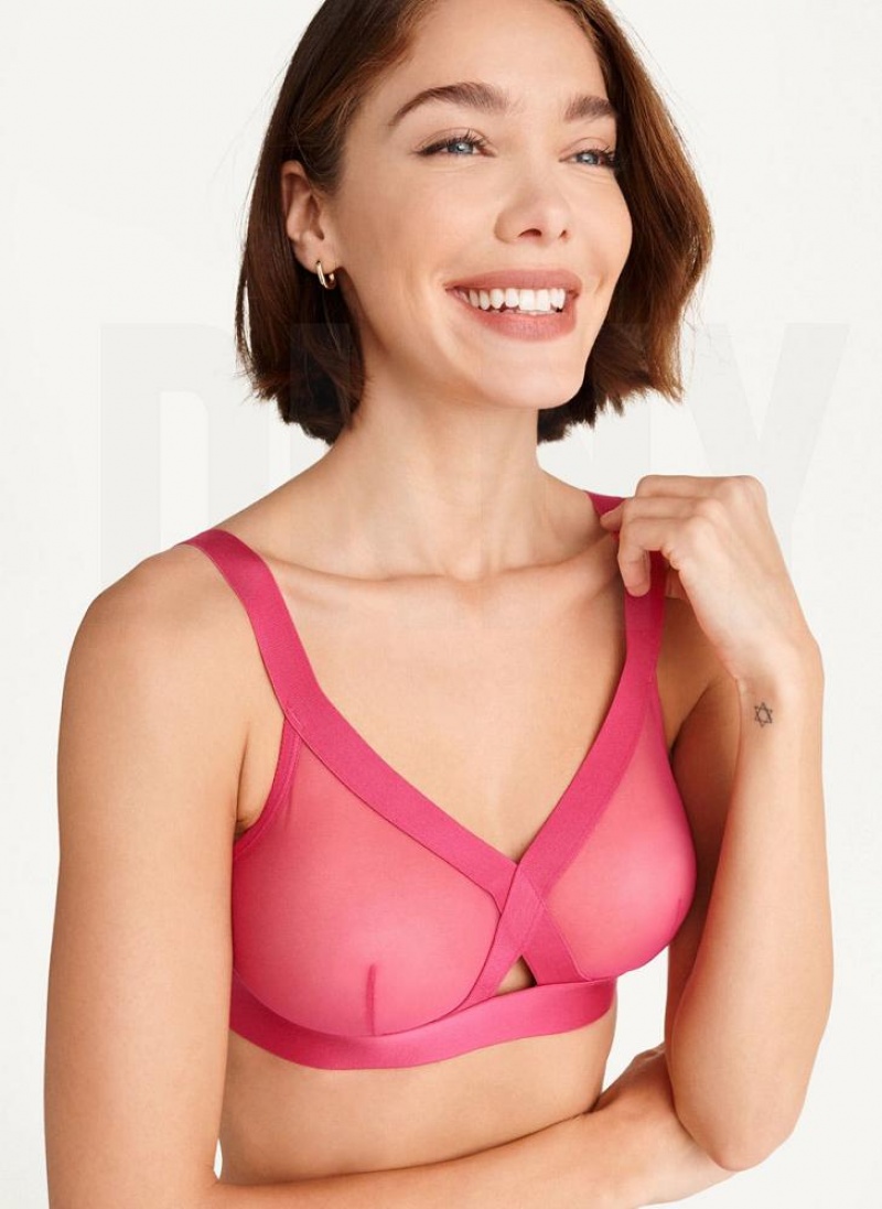 DKNY Sheers Triangle Women\'s Bras Pink | Ireland_D1867