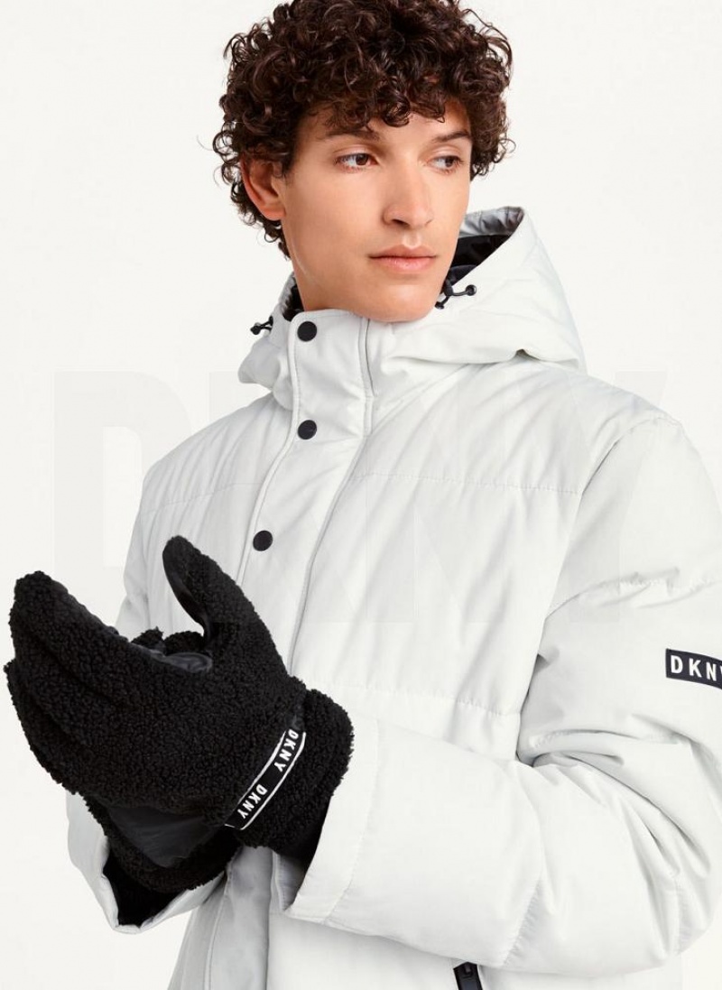 DKNY Sherpa Gloves Men's Gloves Black | Ireland_D1662