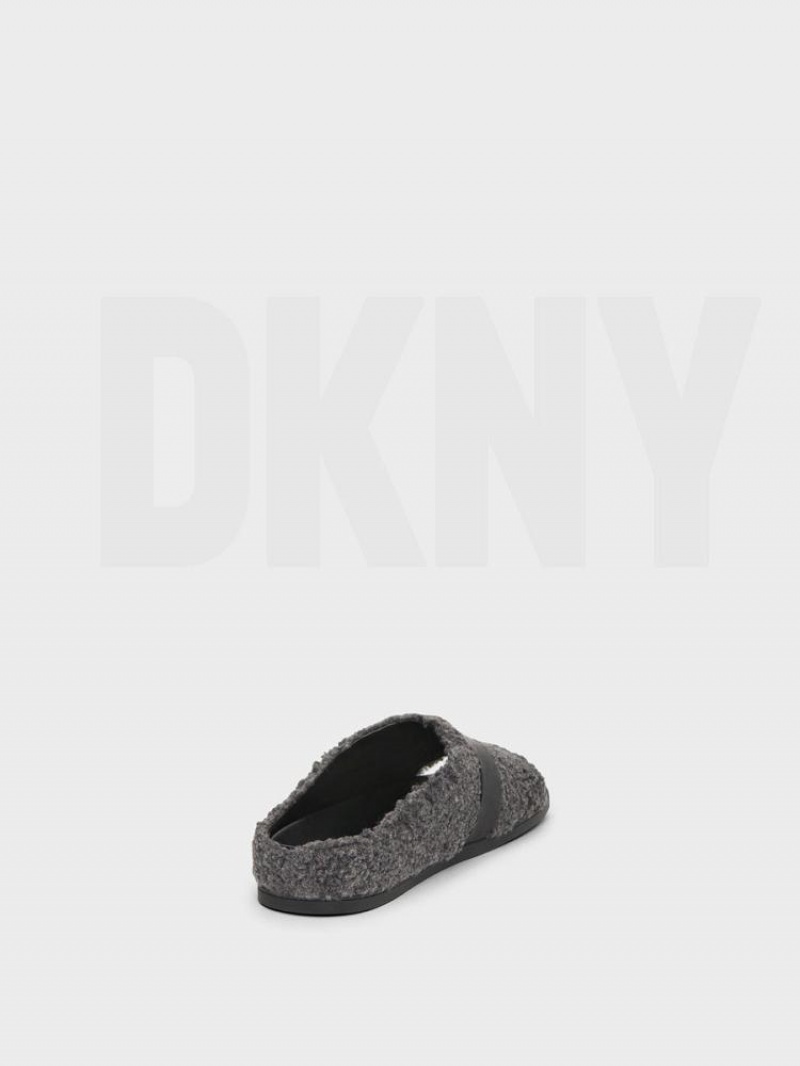 DKNY Sherpa Slipper Women's Slides Black | Ireland_D1435