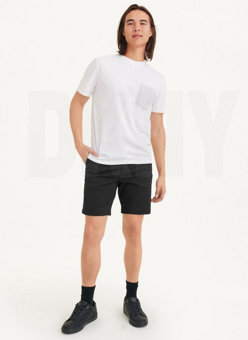 DKNY Short Sleeve Crew Contrast Pocket Men's T Shirts White | Ireland_D0159