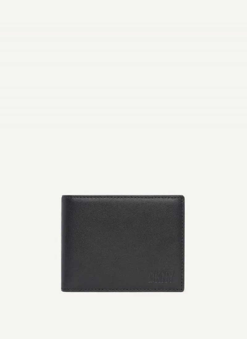 DKNY Side Fold Men\'s Wallets Black | Ireland_D0437