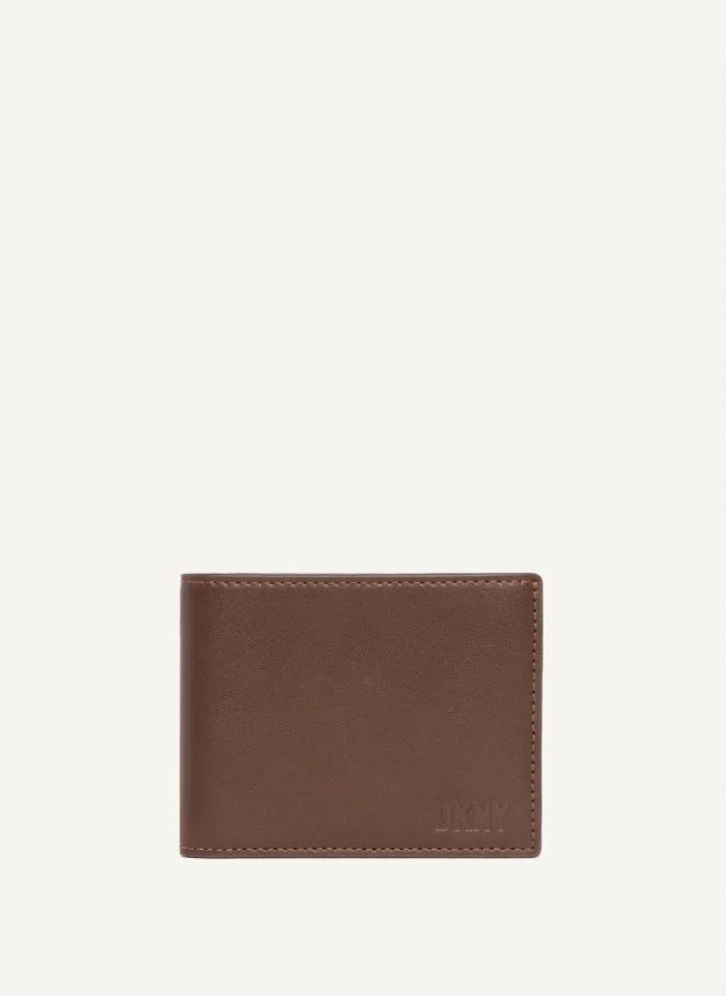 DKNY Side Fold Men\'s Wallets Brown | Ireland_D1278