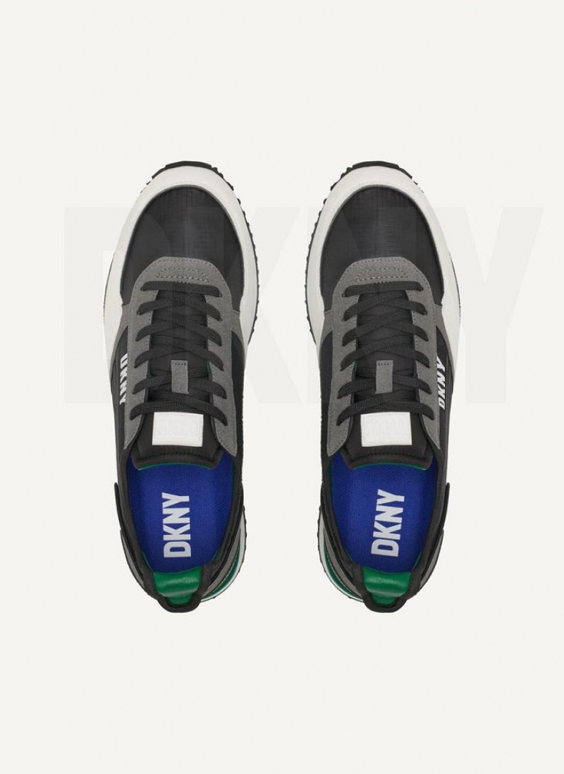 DKNY Side Logo Men's Sneakers Green | Ireland_D1538