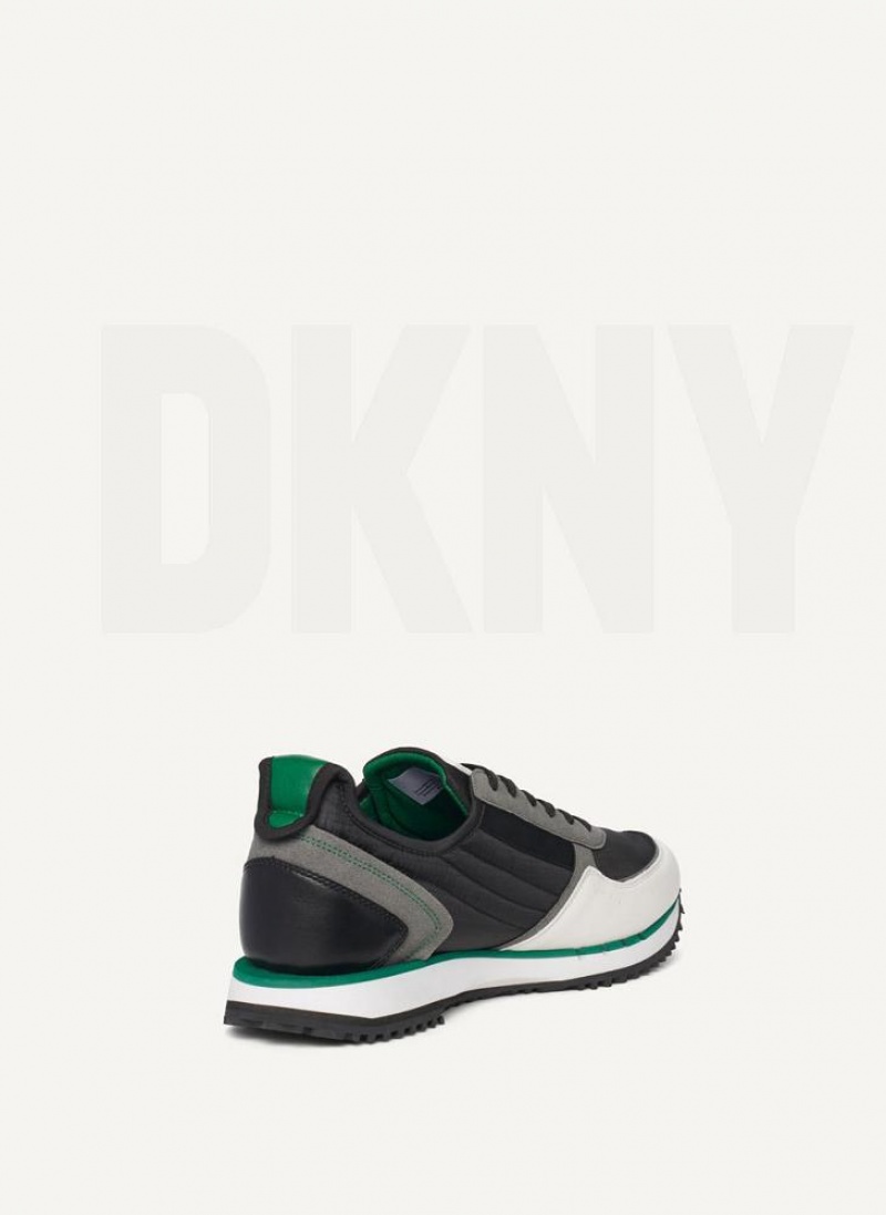 DKNY Side Logo Men's Sneakers Green | Ireland_D1538