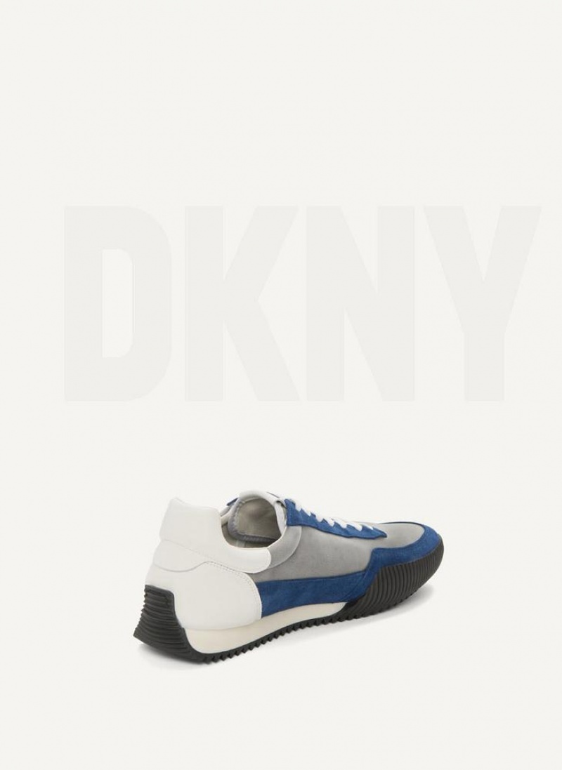 DKNY Side Logo Men's Sneakers Light Blue | Ireland_D0176