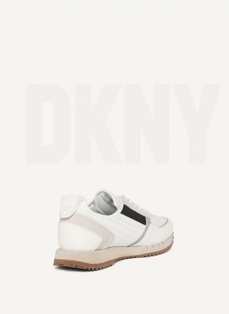 DKNY Side Logo Men's Sneakers White | Ireland_D1221