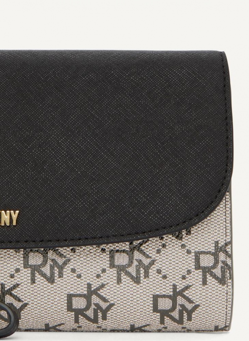 DKNY Sidney Chain Women's Wallets Grey / Black | Ireland_D1929