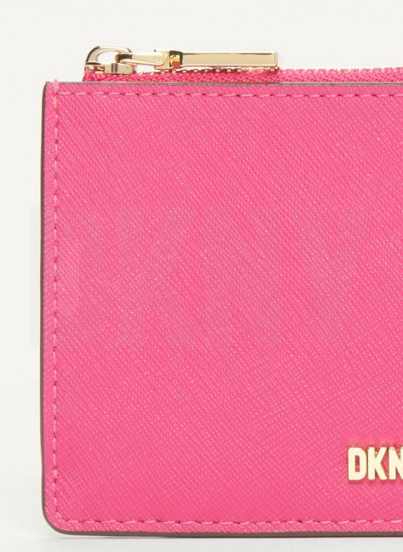 DKNY Sidney Key Card Case Women's Wallets Pink | Ireland_D1782