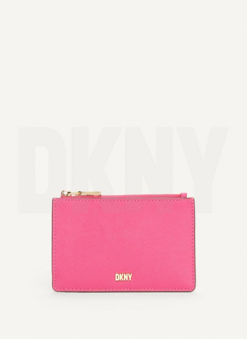 DKNY Sidney Key Card Case Women\'s Wallets Pink | Ireland_D1782