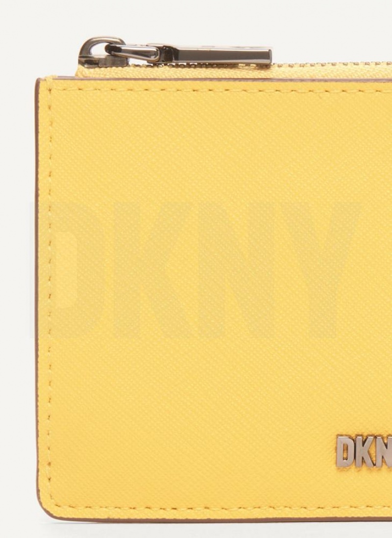 DKNY Sidney Key Card Case Women's Wallets Yellow | Ireland_D1499