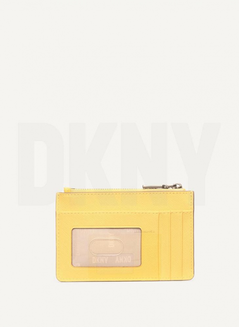 DKNY Sidney Key Card Case Women's Wallets Yellow | Ireland_D1499