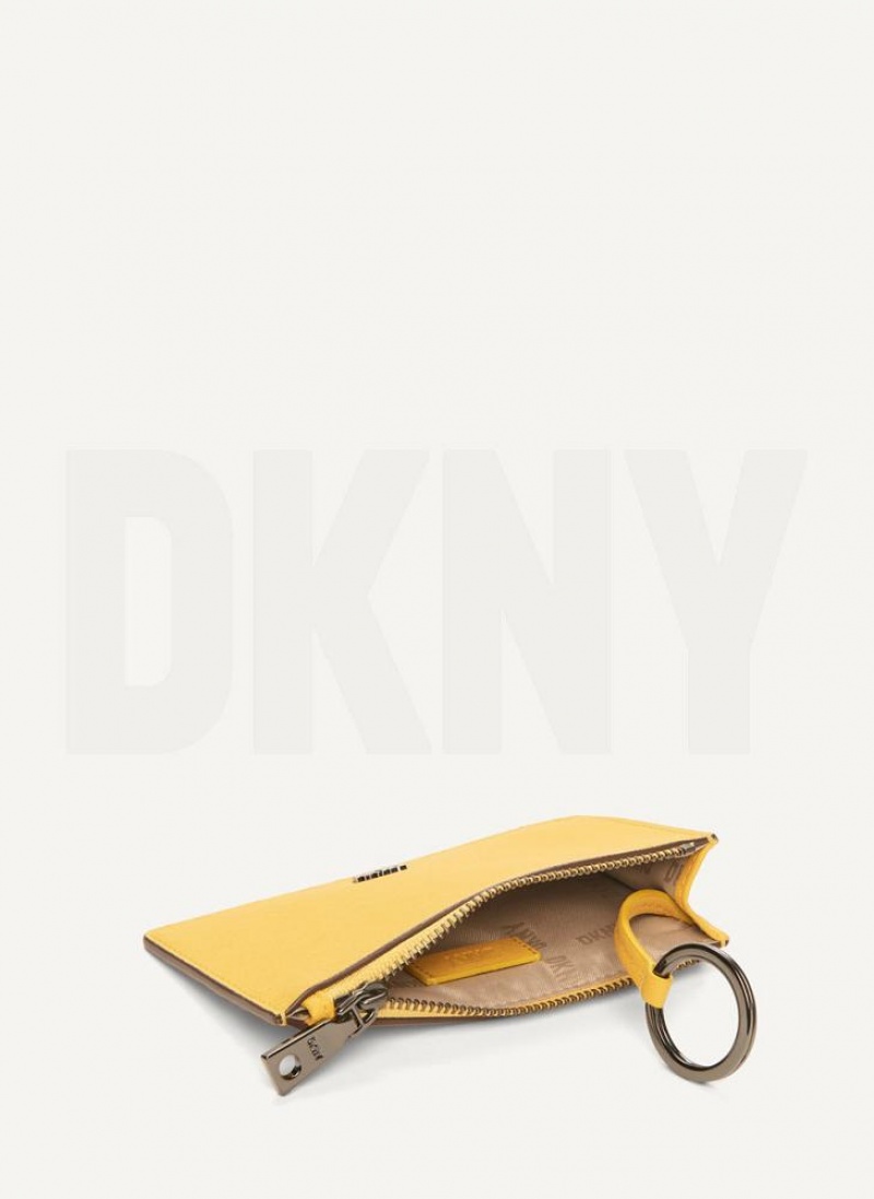 DKNY Sidney Key Card Case Women's Wallets Yellow | Ireland_D1499