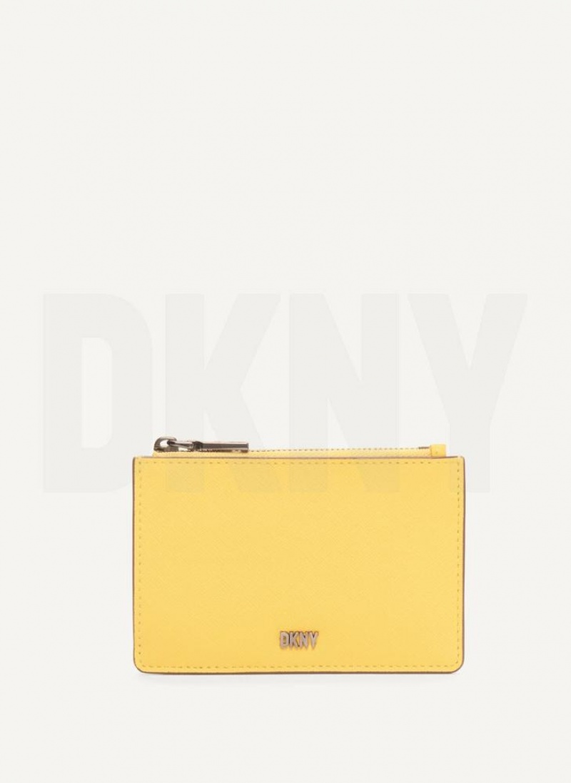 DKNY Sidney Key Card Case Women\'s Wallets Yellow | Ireland_D1499