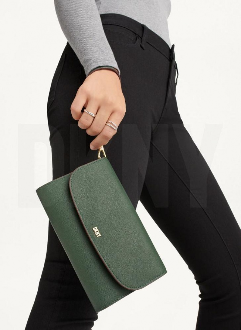 DKNY Sidney On A Chain Women's Wallets Green | Ireland_D1437