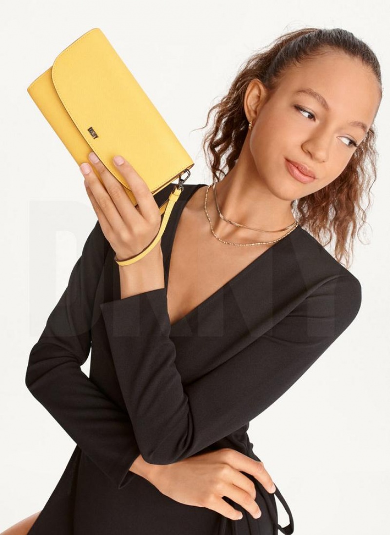 DKNY Sidney On A Chain Women's Wallets Yellow | Ireland_D1405