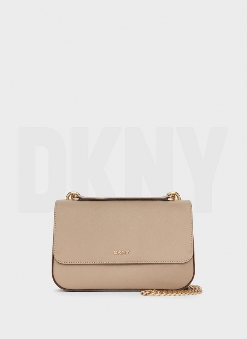 DKNY Sina Flap Women's Shoulder Bags Khaki | Ireland_D1080