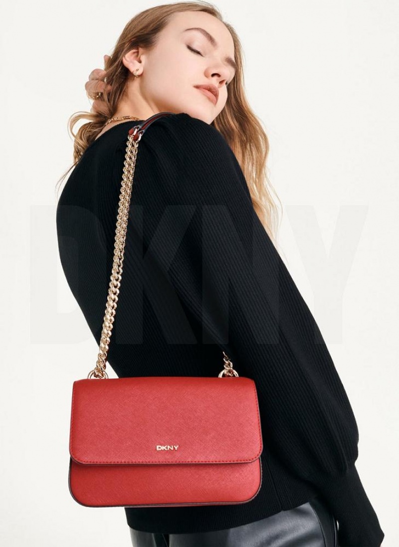 DKNY Sina Flap Women's Shoulder Bags Light Red | Ireland_D0230