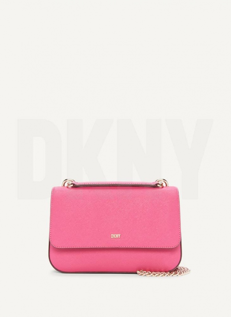 DKNY Sina Flap Women's Shoulder Bags Pink | Ireland_D0914