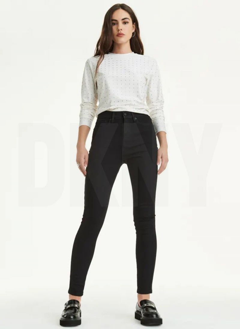 DKNY Skinny Women's Jeans Black | Ireland_D1937