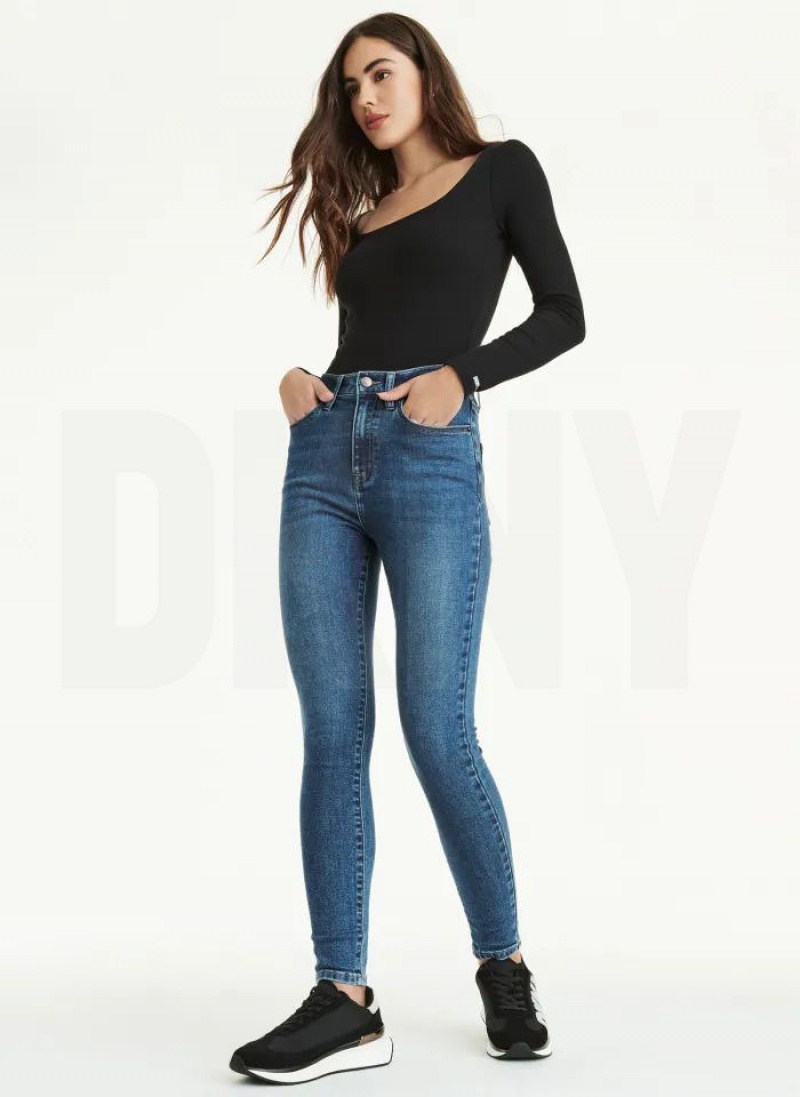 DKNY Skinny Women's Jeans Dark Wash | Ireland_D1335