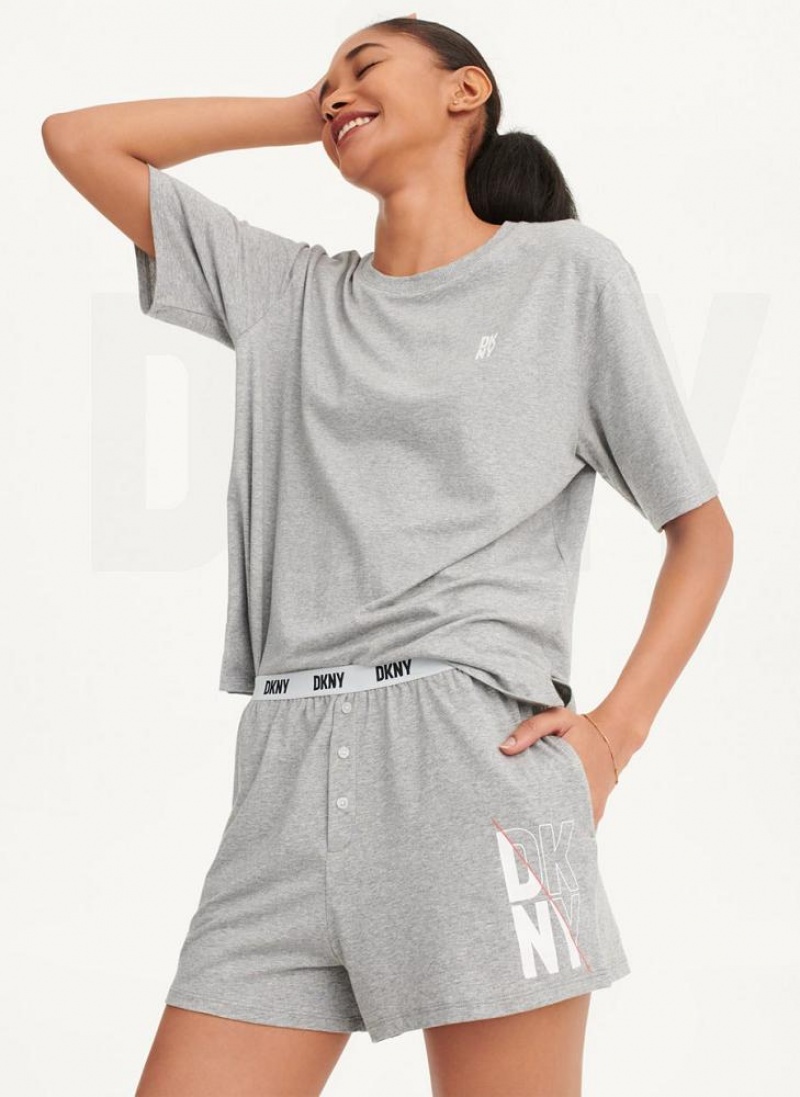 DKNY Sleep Boxer Women's Pajamas Grey | Ireland_D1369