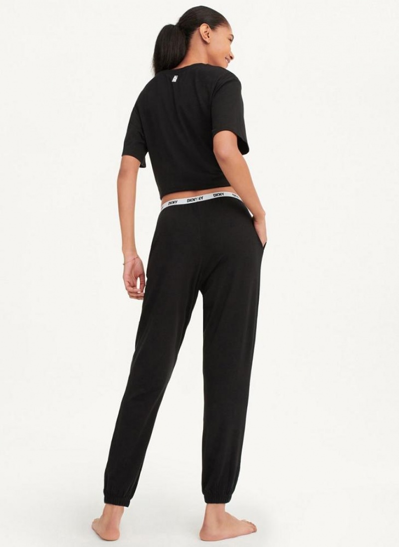 DKNY Sleep Jogger Women's Pajamas Black | Ireland_D0742