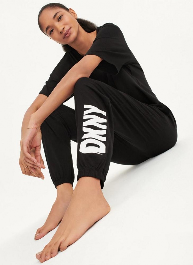 DKNY Sleep Jogger Women\'s Pajamas Black | Ireland_D0742