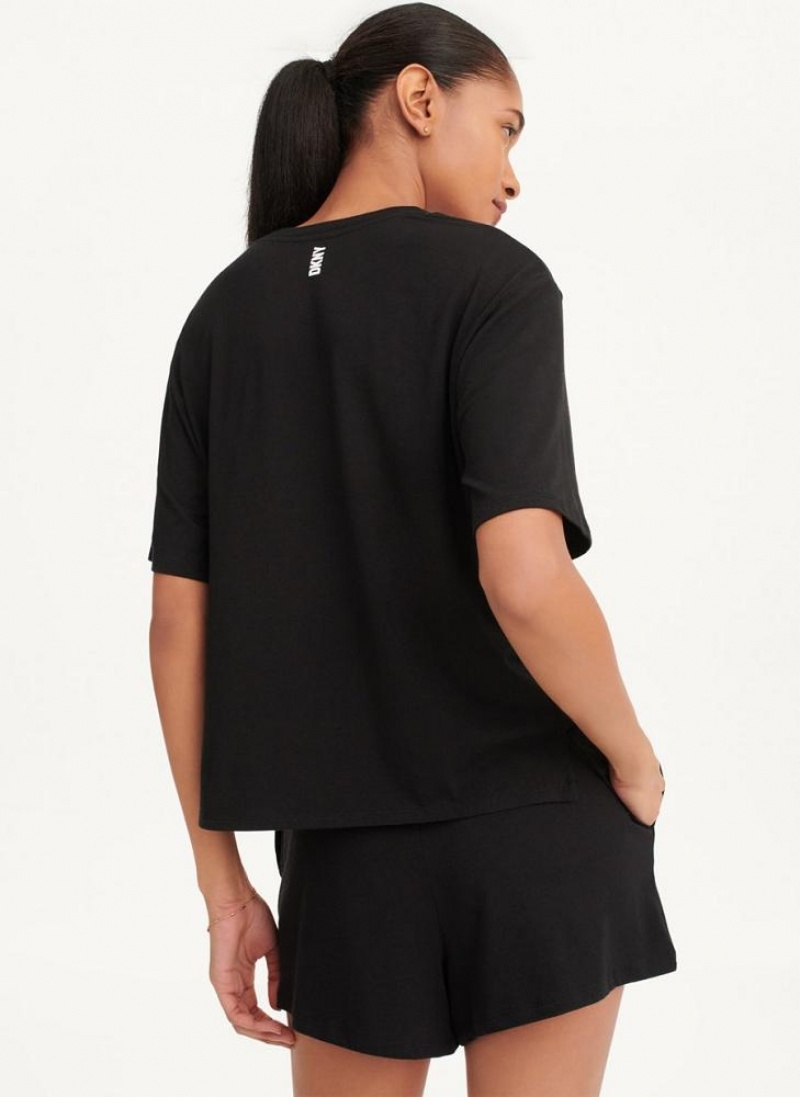 DKNY Sleep Top Women's Pajamas Black | Ireland_D0134