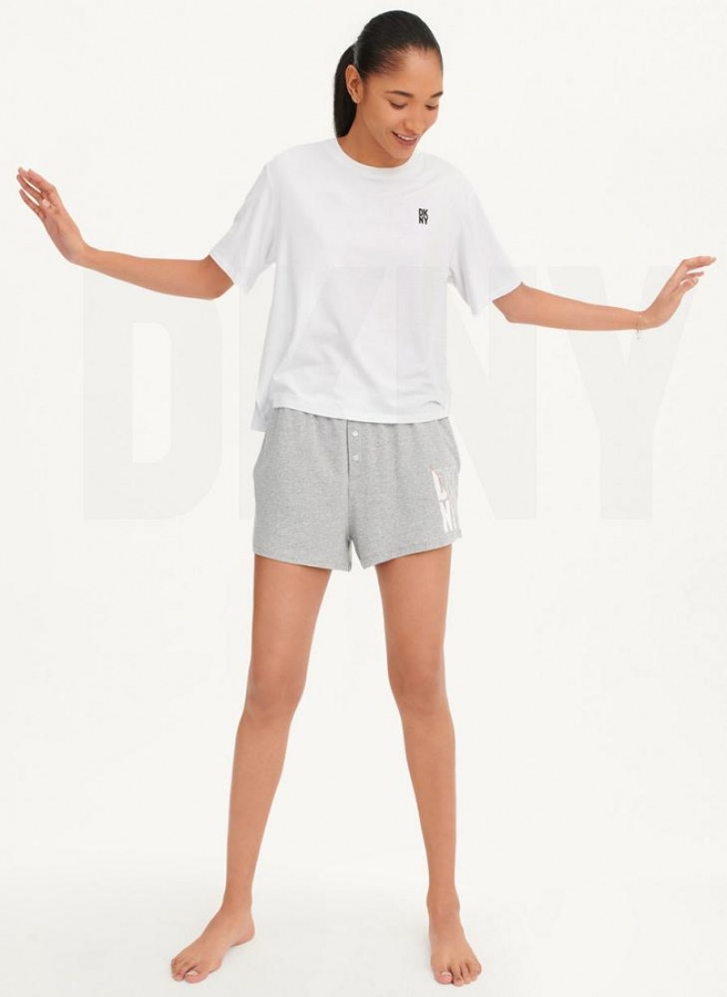 DKNY Sleep Top Women's Pajamas White | Ireland_D1861