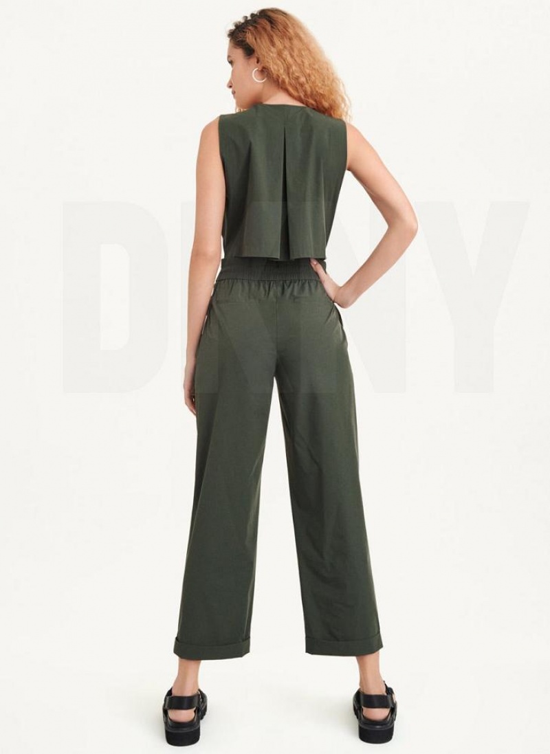 DKNY Sleeveless Women's Jumpsuit Olive | Ireland_D1062