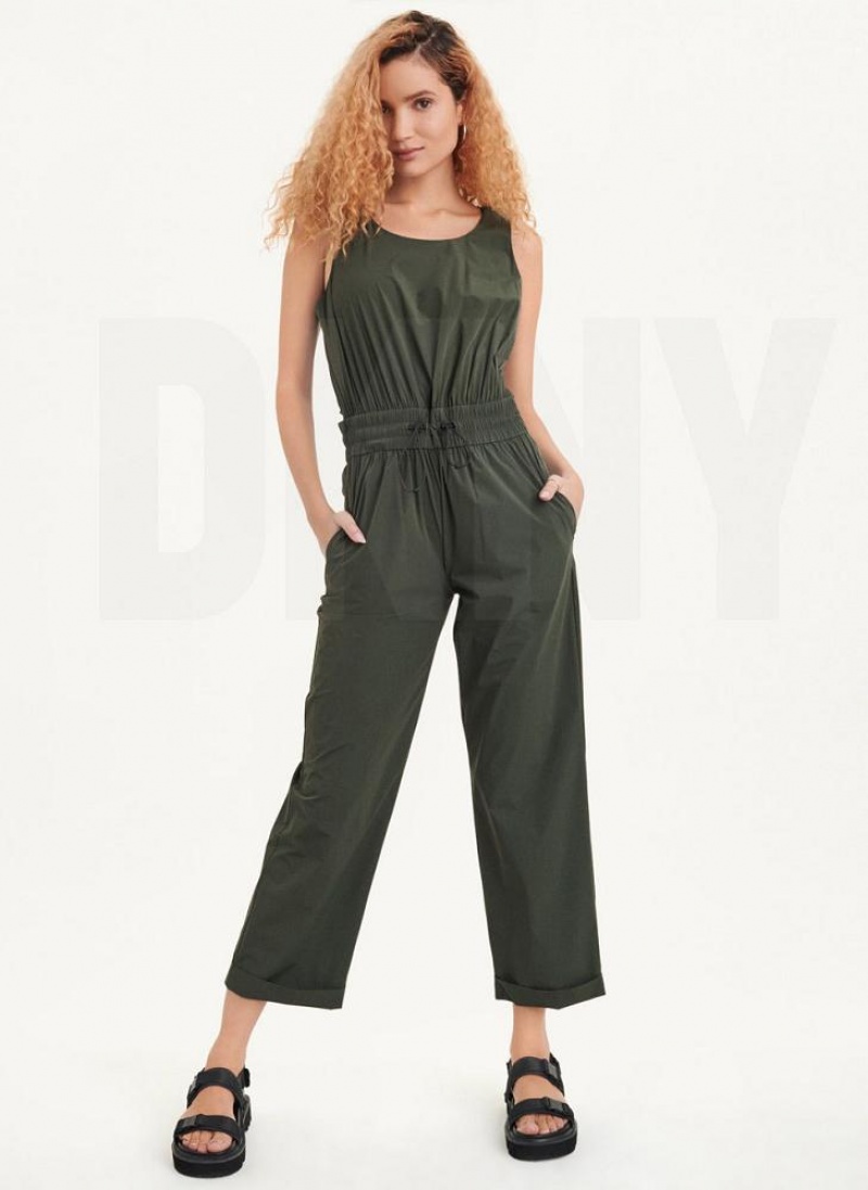 DKNY Sleeveless Women's Jumpsuit Olive | Ireland_D1062