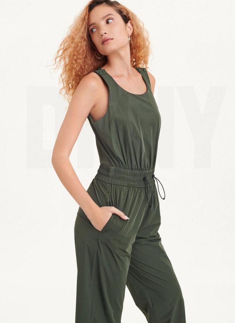 DKNY Sleeveless Women's Jumpsuit Olive | Ireland_D1062