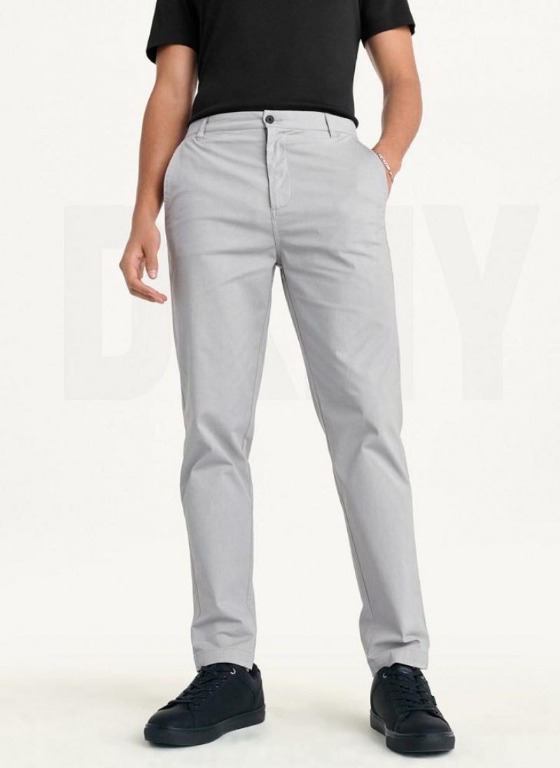 DKNY Slim Chino Men's Pants Grey | Ireland_D0637