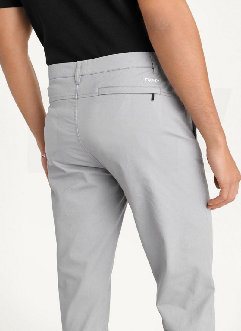 DKNY Slim Chino Men's Pants Grey | Ireland_D0637