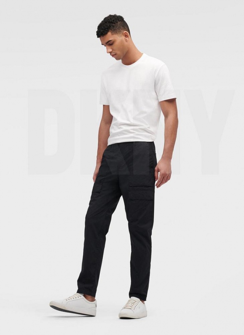 DKNY Slim Fit Cargo Men's Pants Black | Ireland_D1147