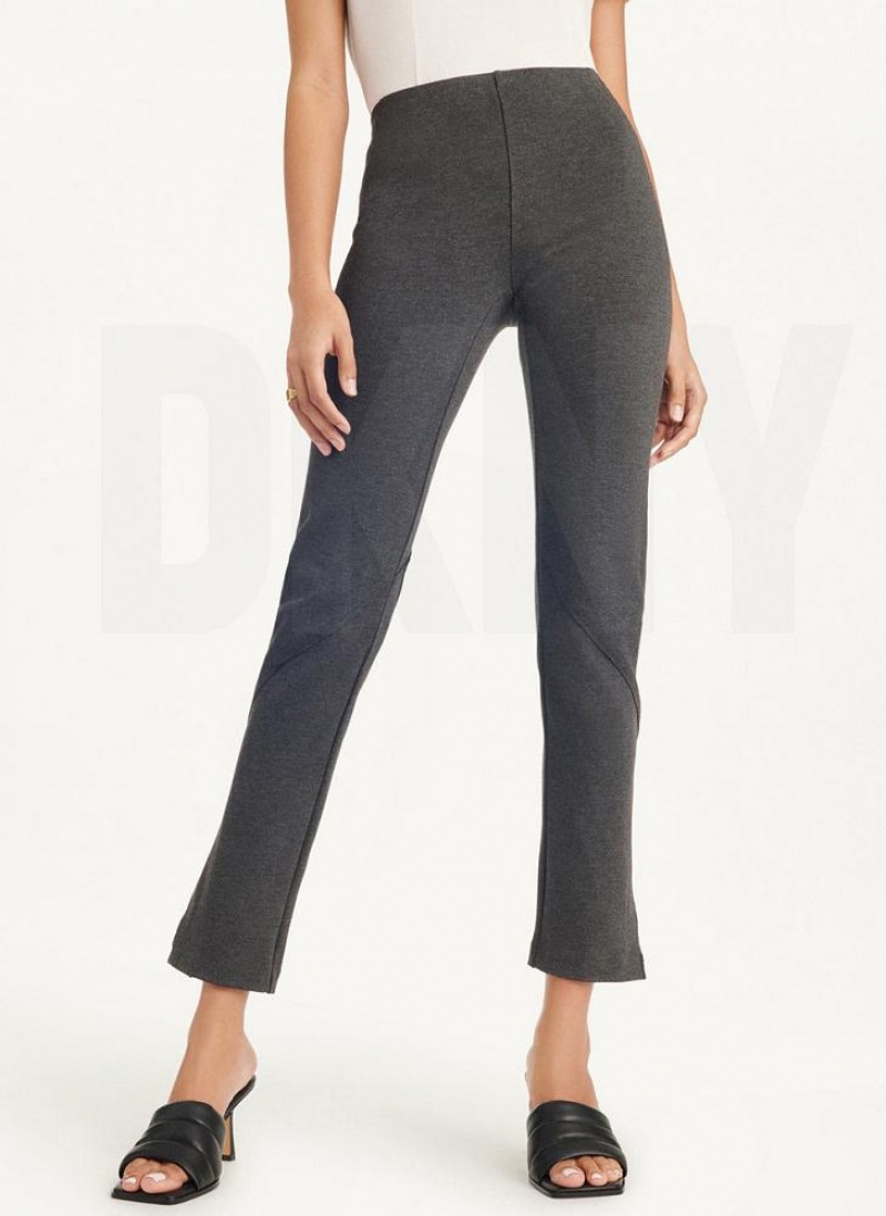 DKNY Slim Seamed With Side Slit Women's Pants Grey | Ireland_D1127