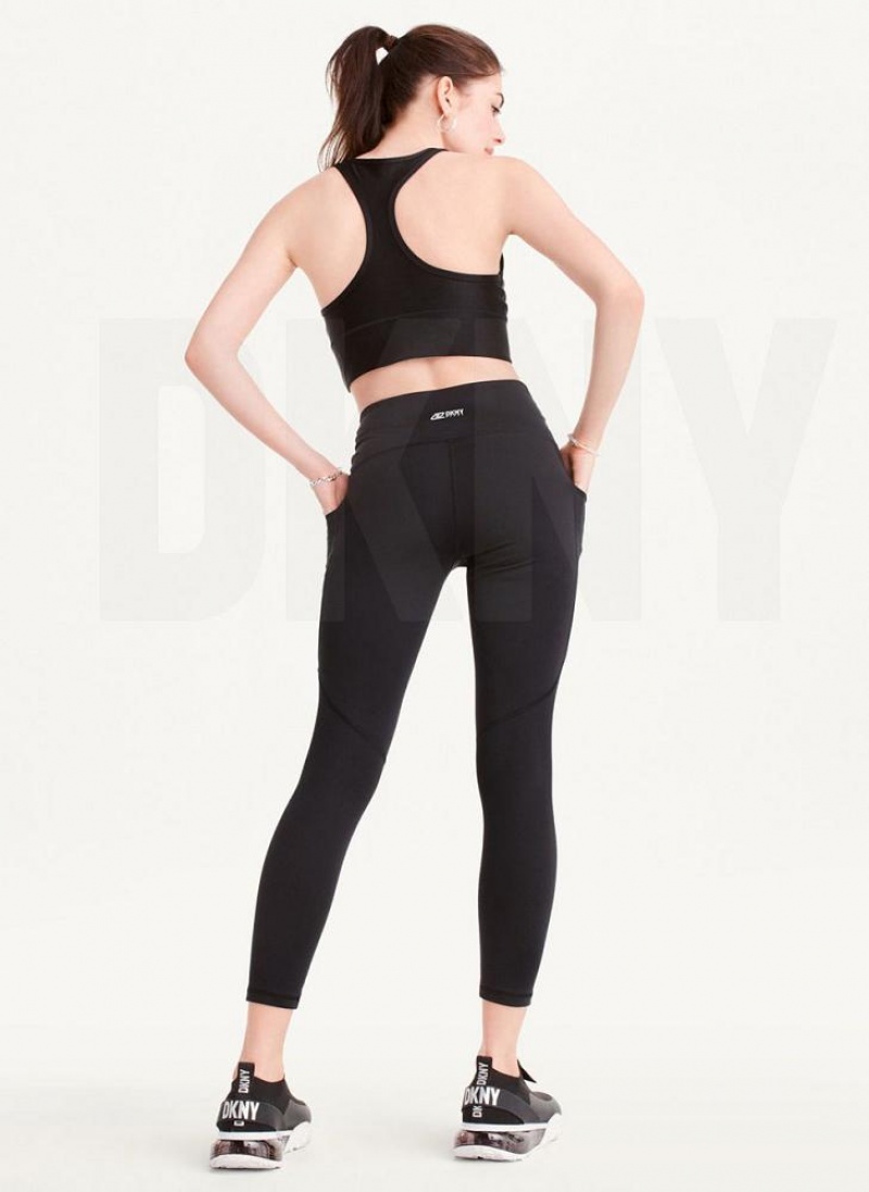 DKNY Slim Shape Crossover Women's Leggings Black | Ireland_D0667