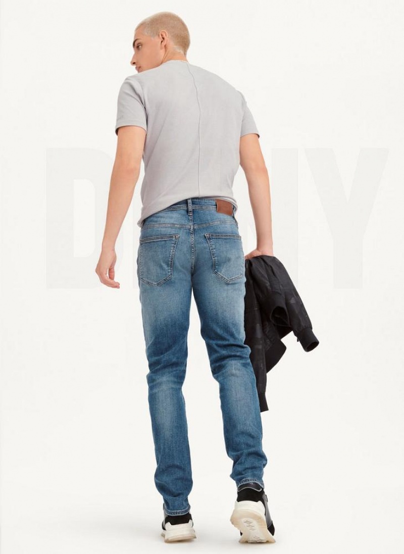 DKNY Slim Straight Mid Wash Denim Men's Jeans Wash | Ireland_D0740