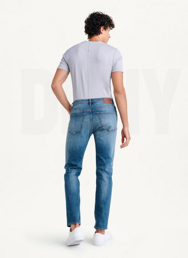 DKNY Slim Straight Mid Wash Denim Men's Jeans Wash | Ireland_D0740