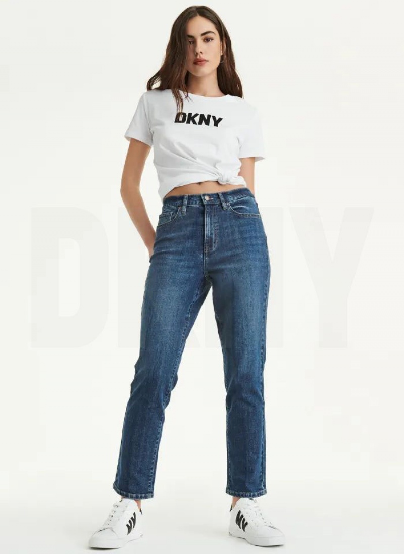 DKNY Slim Straight Women's Jeans Dark Wash | Ireland_D1149