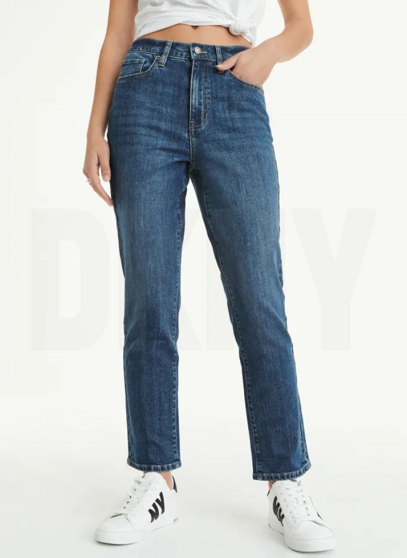 DKNY Slim Straight Women\'s Jeans Dark Wash | Ireland_D1149