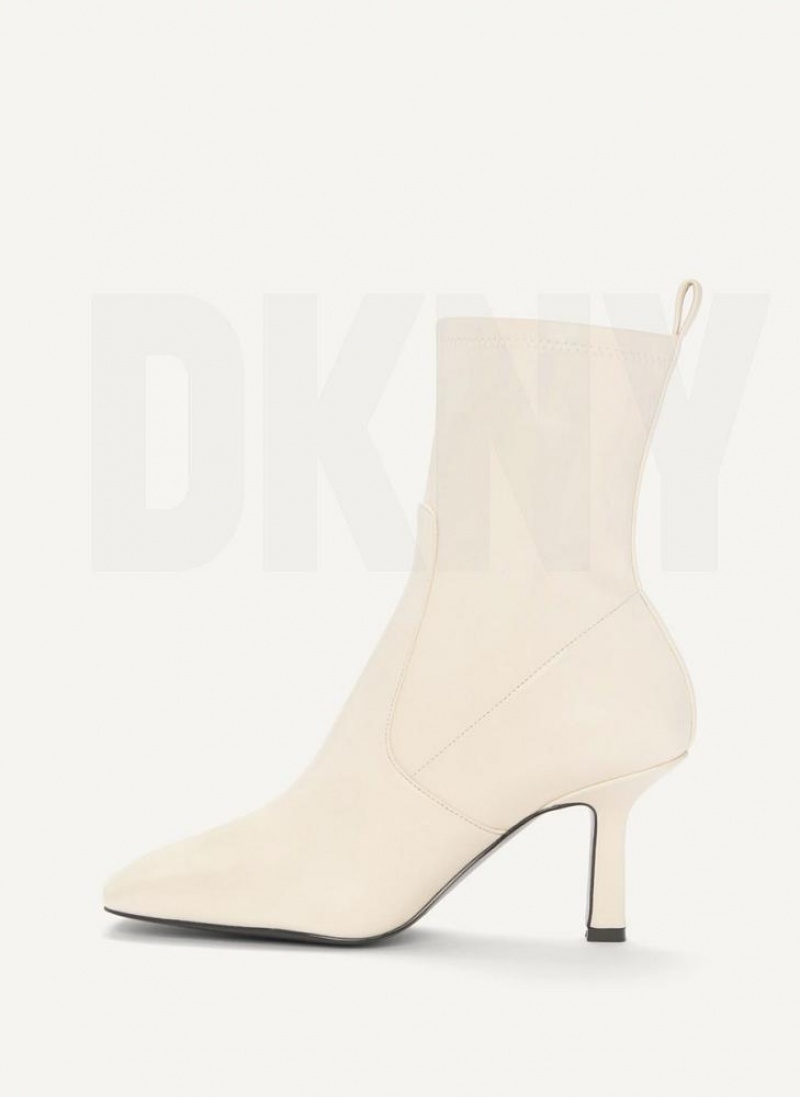 DKNY Sock Women\'s Boots Beige | Ireland_D0758