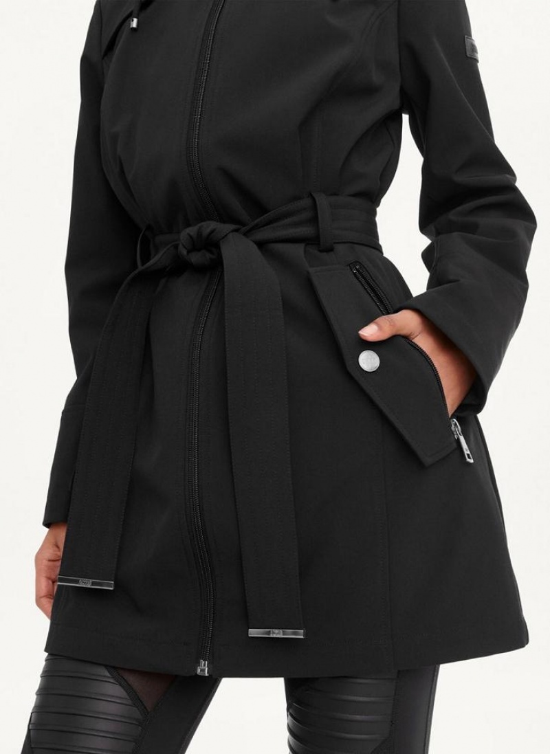 DKNY Softshell Meshback With Belt Women's Jackets Black | Ireland_D0477